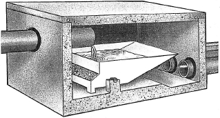 Black and white drawing of a Polylok tipping
            distribution box
